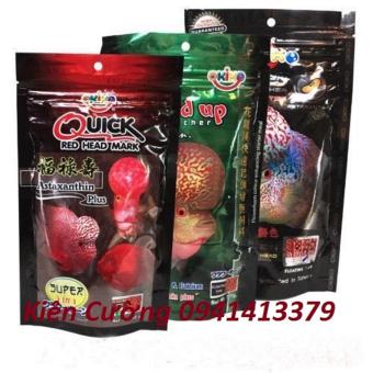 Thức Ăn Cá La Hán Okiko Đỏ, Đen, Rêu 100g - Cám Cá Cảnh La Hán Cao Cấp