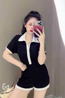 Jum tay ngắn cổ bẻ viền trắng hot hit về lại