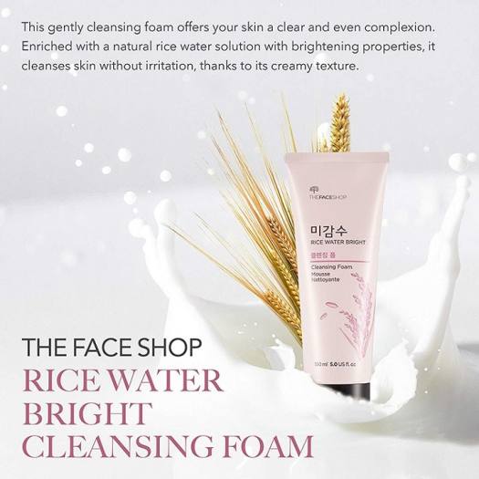 [ 3 Size ][100ml - 150ml - 300ml] S­ữa Rửa Mặt Làm Sáng Da Chiết Xuất Gạo The Face Shop Rice Water Bright Cleansing Foam
