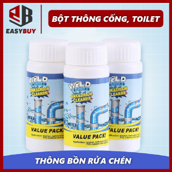 Chai Bột Thông Cống Nghẹt, Bồn rửa chét, Ống thoát nước, Chai Bột Thông Cống Thần Thánh 110g