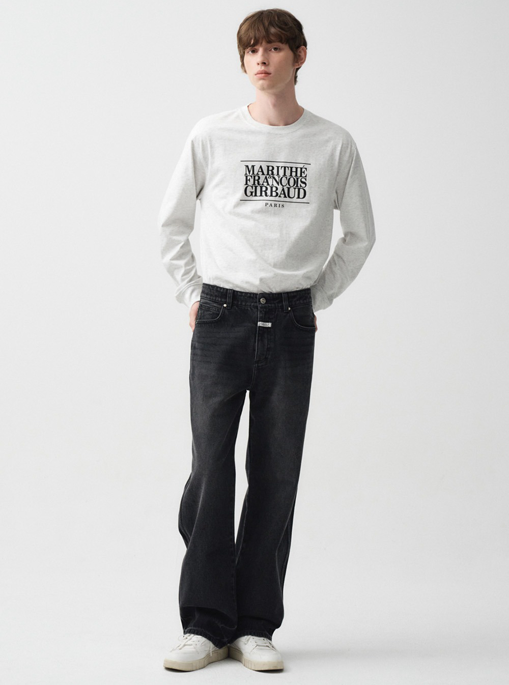 MARITHE FRANCOIS GIRBAUD M Vintage, gewassen, wijde spijkerbroek, herenjeans, 2 kleuren (2024 NIEUW)