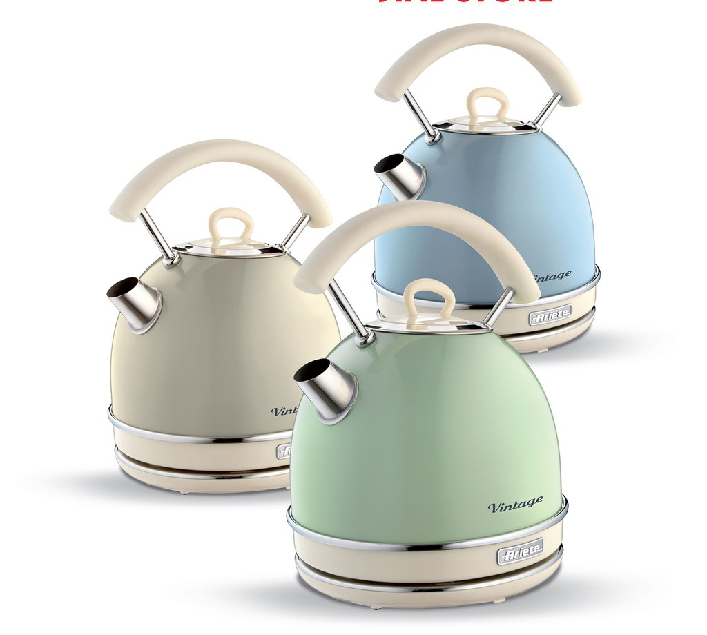 Bình đun nước siêu tốc tròn Vintage 1,7L Ariete MOD. 2877 , Xuất xứ từ Italia , Bảo hành 2 năm