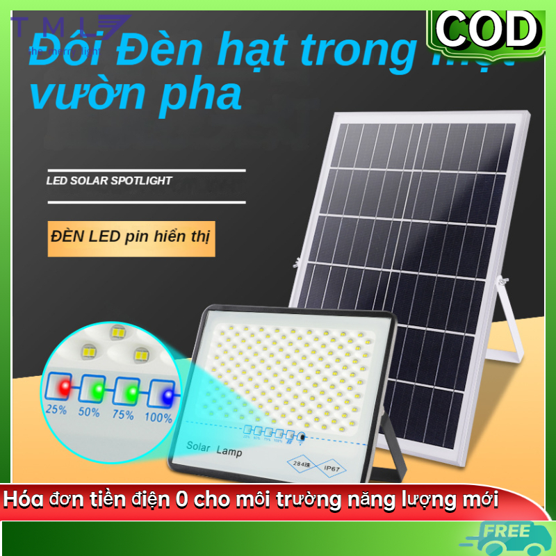 Đèn led năng lượng mặt trời 100W pin năng lượng mặt trời đèn năng lượng đèn sân vườn