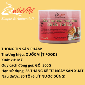 Gia vị nấu lẩu Thái Lan (Thai Tom Yum) chuẩn vị Cốt Quốc Việt 300g [Quốc Việt Foods, USA]