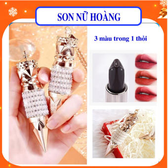 Son nữ hoàng son 3 màu trong 1 Son lỳ nội địa Trung không bị lem màu