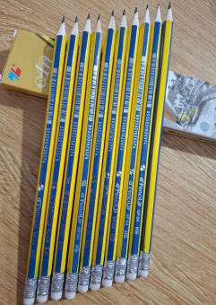 Hộp 10 bút chì Thiên Long có đầu tẩy, bút chì thiên long