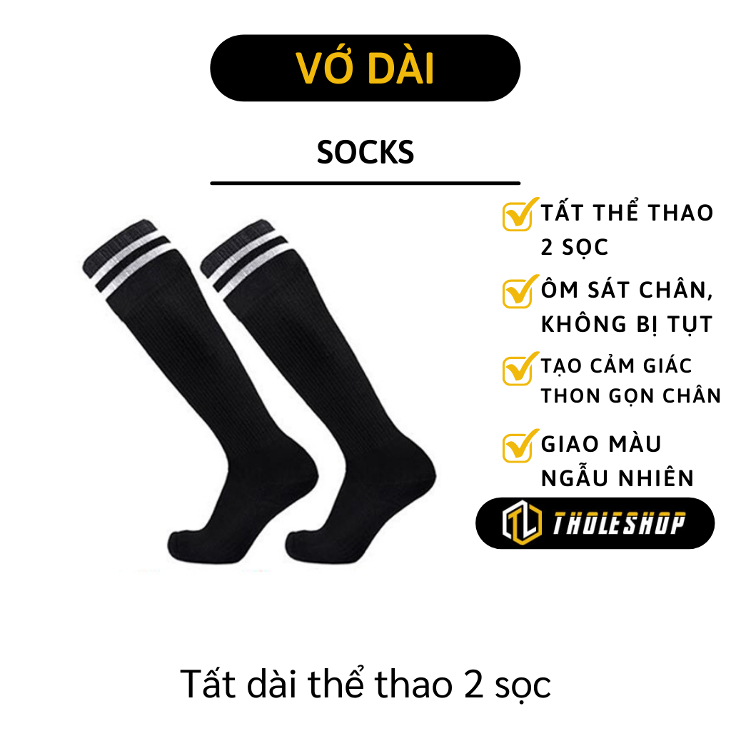 Tất đá banh nam - Vớ dài đá bóng chống trơn trượt - Tất thể thao dày, êm ái, thoáng khí