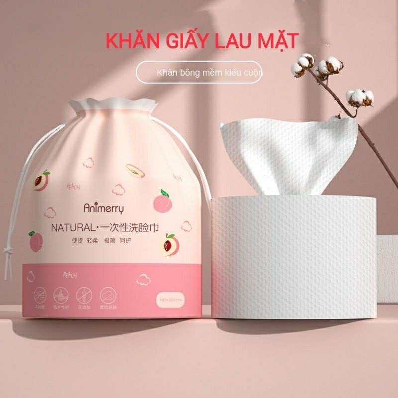 Khăn mặt khô Animerry siêu dai dùng 1 lần lau khô, lau ướt, Giấy lau mặt dùng một lần