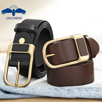 LEGILIMENS Thắt Lưng 2022 Thắt Lưng Nam Da Thật Khóa Chốt Da Bò Thật Thanh Niên Thắt Lưng Thường Ngày Khóa Đồng Hoang Dã Đơn Giản