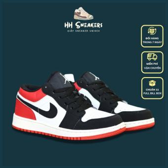 Giày thể thao nam nữ Jordan cổ thấp màu đỏ đen - Giày Jordan JD1 thấp cổ nam nữ chuẩn SC Full Box