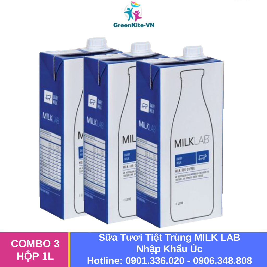 Combo 3 hộp sữa tươi nguyên kem milklab 1l - sữa úc nhập khẩu