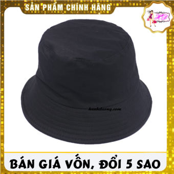 Nón bucket trơn đen mũ tai bèo trơn màu đen thời trang dành cho nam và nữ