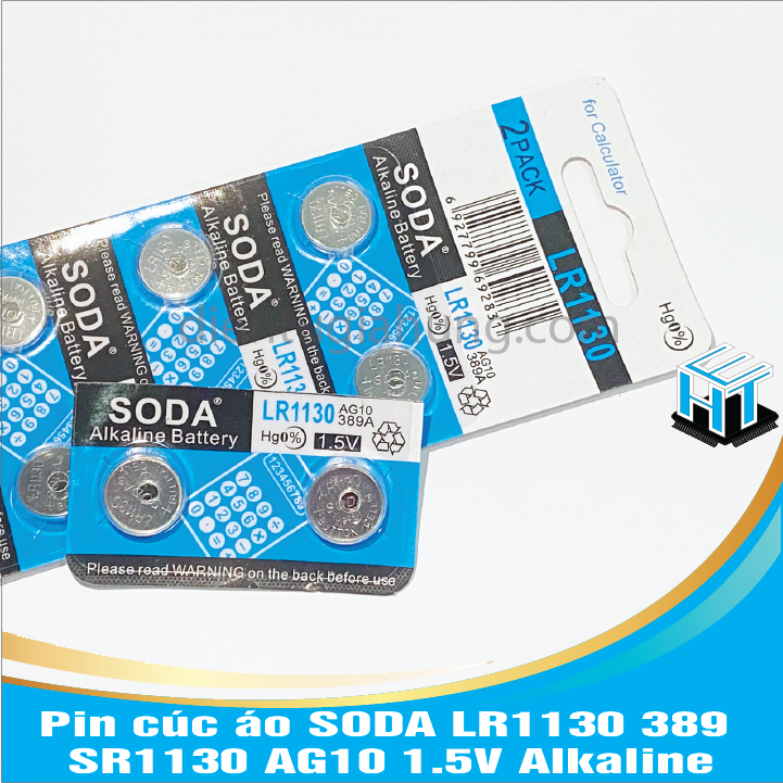 Combo 5 viên pin cúc áo soda lr1130 389 sr1130 ag10 1.5v alkaline