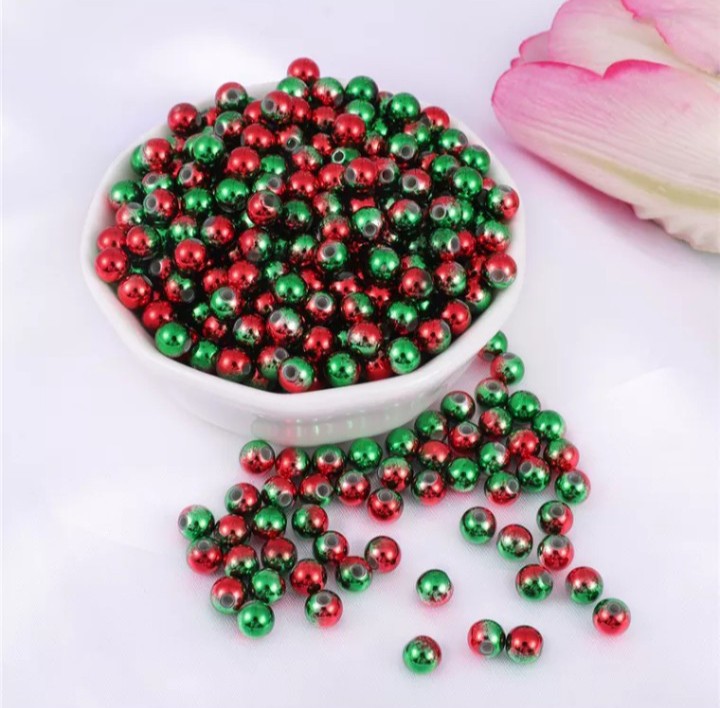 [Hạt nhựa màu] 30/100 hạt nhựa Acrylic nhân tạo phụ kiện tự làm vòng tay vòng cổ handmade