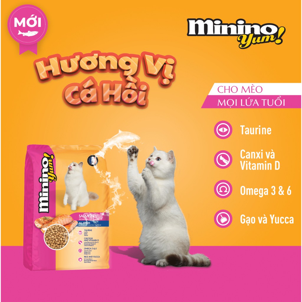 Thức ăn hạt cho mèo minino yum 350g