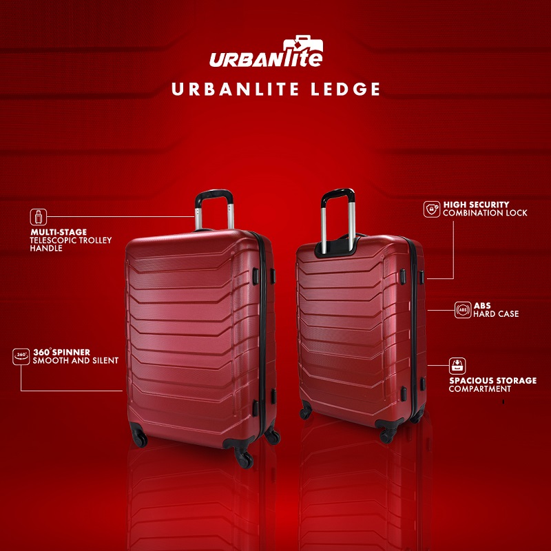 [SG Sofort lieferbar] UrbanLite Ledge 3-IN-1 [20 Zoll+24 Zoll+28 Zoll] ABS-Hartschalenkoffer mit 360°-Spinnerrad-Gepäck ULH8919 3 Arbeitstage für Lieferung durch Universal Traveller