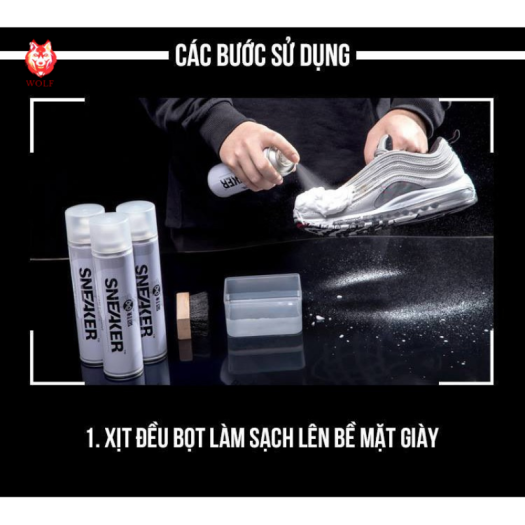 Chai Xịt Bọt Tuyết Vệ Sinh Giày Dép, Bình Xịt Làm Trắng Sạch Giày Thể Thao, Sneaker Tiện Dụng