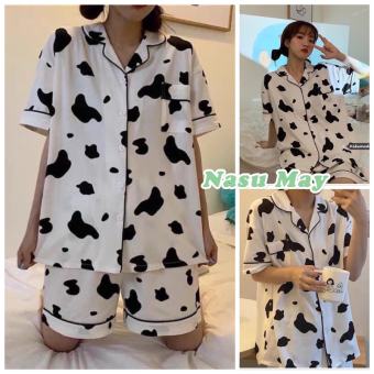 Bộ Ngủ, Đồ Ngủ Pijama Set Mặc Nhà Bò Sữa Dáng Cộc NASU MAY