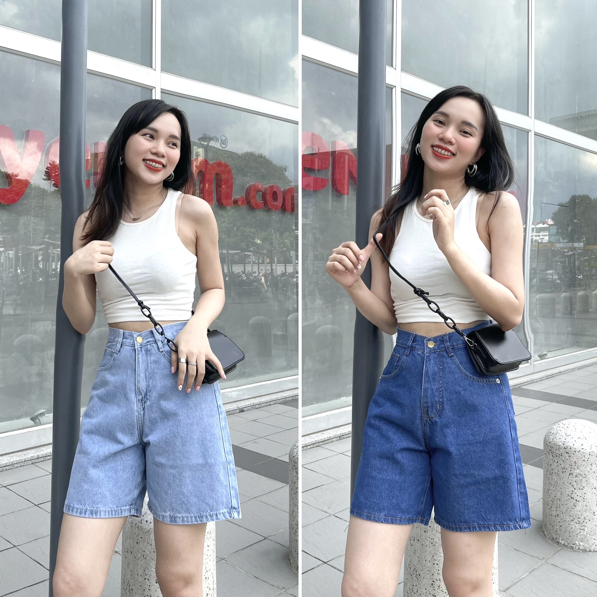 PREESHIP] QUẦN JEAN NỮ DÁNG NGỐ LƯNG CAO TÔN DÁNG  MÀU XANH ĐẬM - ẢNH TỰ CHỤP