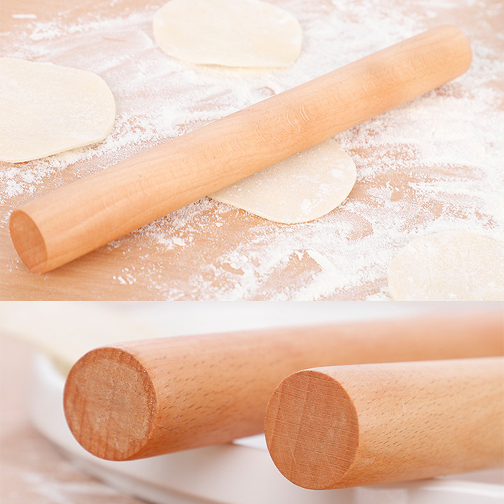Cán lăn bột gỗ/ Rolling pin 40cm