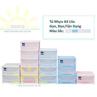 Tủ Nhựa Mini Lita ( Tủ A4) Đựng: Giấy A4, Đồ Y Tế, Văn Phòng Phẩm- Màu Đẹp, Gọn, Tiện Dụng- Gia Dụng Asava