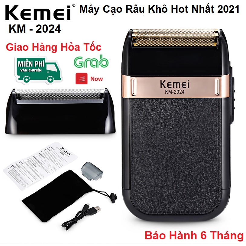 Máy cạo râu kemei km 2024 - sạc pin cổng usb - cạo râu khô đa năng