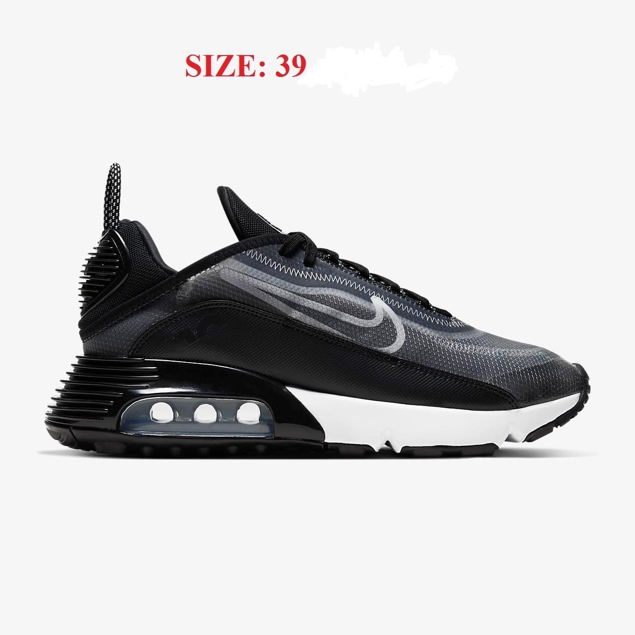 Giày Sneaker Air max 2090 black white size 39