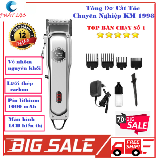 Tông Đơ Kemei KM-1998, bảng giá 1/2022 Tông Đơ Kemei Model KM-1998 Hàng Chuẩn Salon Tông đơ cắt tóc Kemei 1998 Chính Hãng Pin Lithium TÔNG ĐƠ CẮT TÓC KEMEI KM - 1998 MÁY NHẸ SIÊU MẠNH Tông đơ cắt tóc kemei km-1998