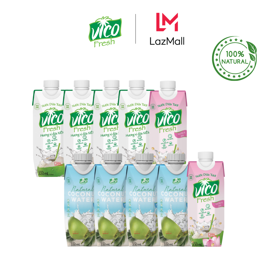 Combo 10 hộp nước dừa vico fresh 330ml