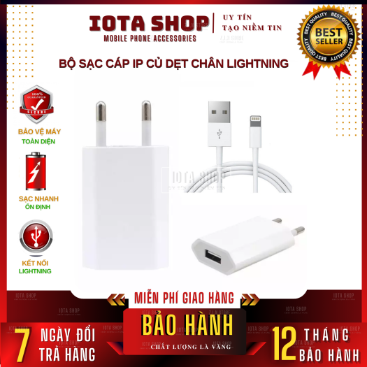 Bộ Cốc Và Cáp Sạc Zin Theo Máy Iphone 6, 6s Plus 7, 7Plus, 8 X Gồm Củ Sạc Và Dây Sạc Iphone (Trắng)