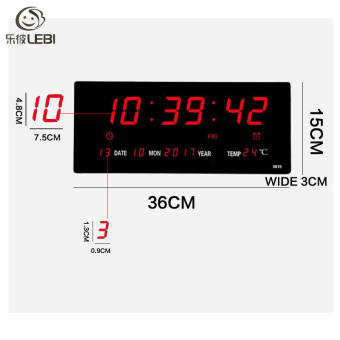 LEBI Đồng hồ điện tử LED phòng khách lịch đồng hồ treo tường hiện đại kỹ thuật số lịch vạn niên lớn đồng hồ đơn giản nhiệt độ kỹ thuật số
