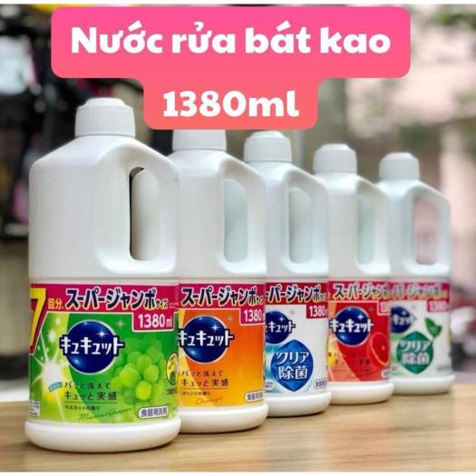 Nước rửa chén bát KAO 1380ml của Nhật Bản không làm hại da tay