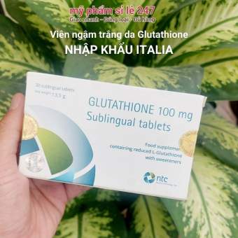 viên ngậm trắng da Glutathione Hộp 30 Glutatione 100mg ngậm giúp trắng da giảm thâm nám Gl316