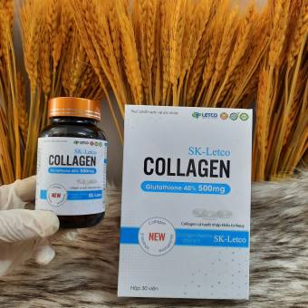 Viên uống trắng da, mờ nám Collagen + Glutathion. Hộp 30 viên (colagen, glutathion)