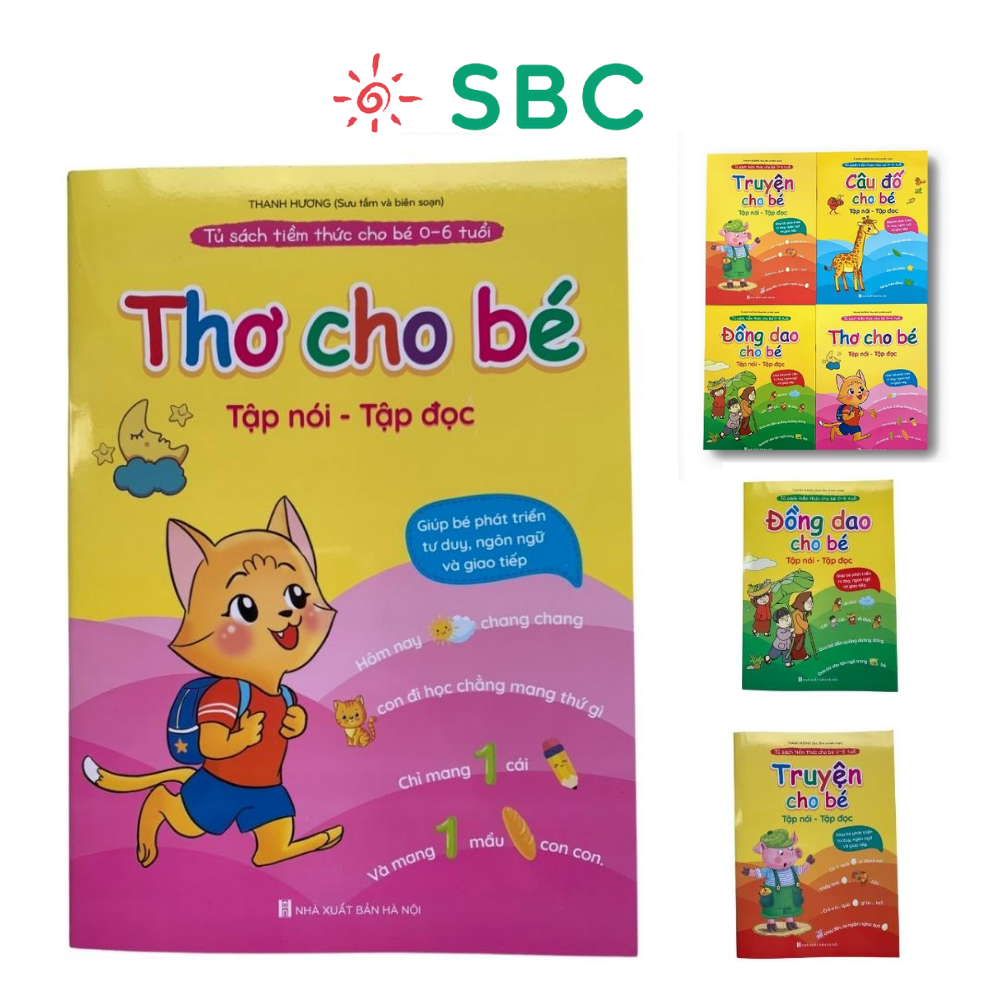 Sách - Tuyển tập Thơ - Truyện - Đồng dao - Câu đố cho bé từ 0-6 tuổi giúp trẻ tập nói tập đọc
