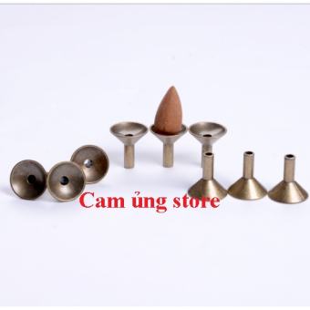 Đế trụ đồng ( giá 1 cái) đặt nụ trầm thác khói- Phễu đặt hương trầm, phụ kiện kệ tượng gốm