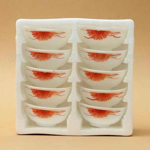 Bộ 10 chén sứ opal cao cấp - bộ 10 chén sứ hoa văn cao cấp