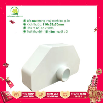 Bít sau ống lục giác trồng rau thủy canh nối với co 25