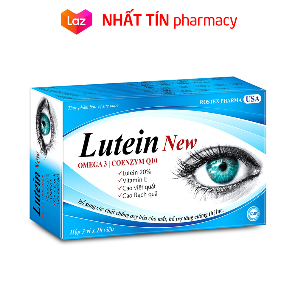 Viên uống bổ mắt Lutein New Omega 3 giảm khô mắt mờ mắt mỏi mắt tăng cường thị lực - Hộp 30 viên
