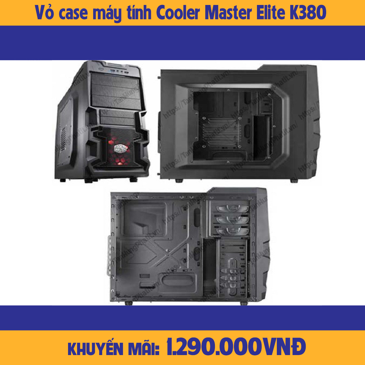 Vỏ case máy tính cooler master elite k380 usb3.0