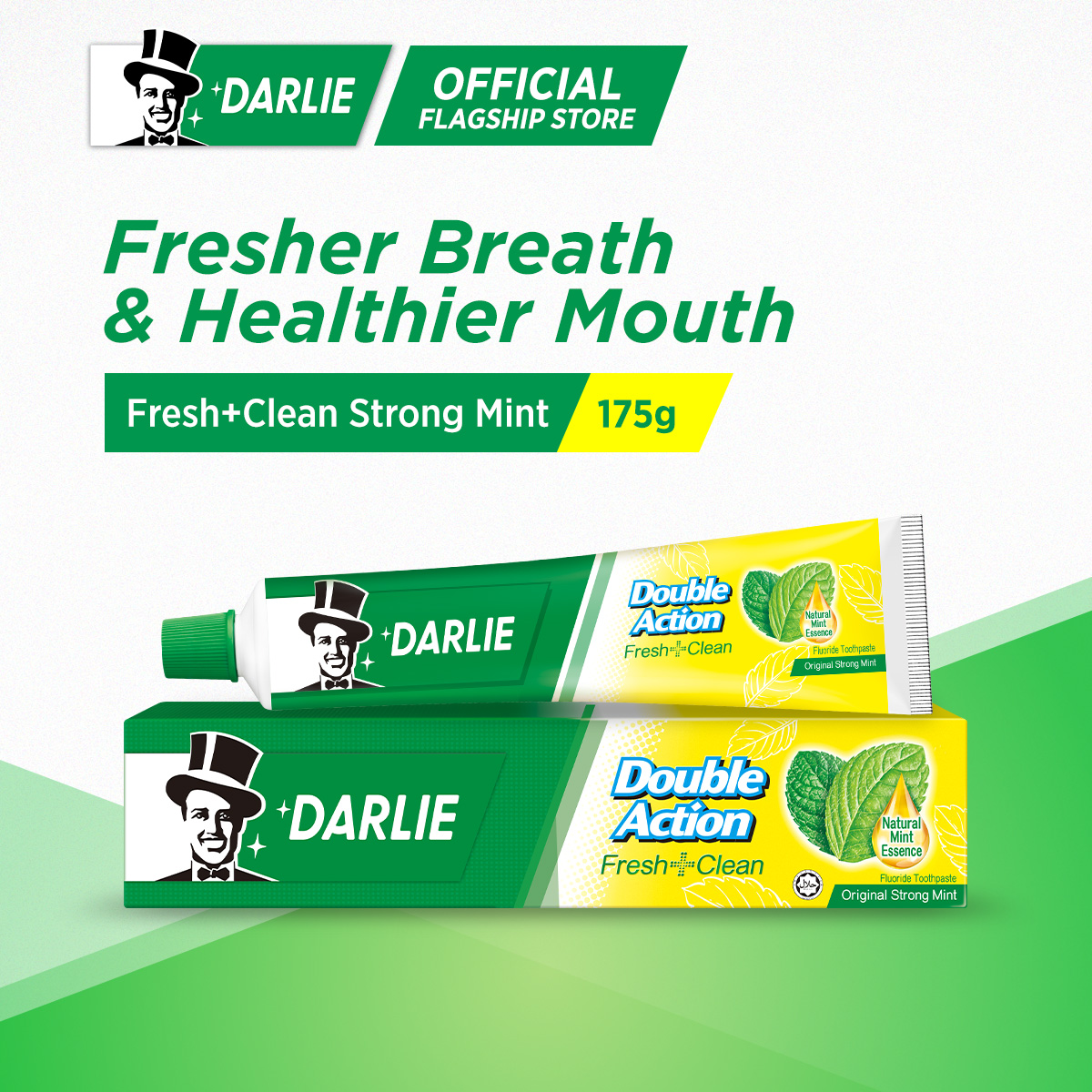 Darlie Double Action Fresh + Clean Toothpaste Original Strong Mint 175g