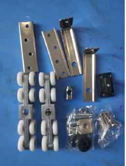 Bánh xe cửa trượt treo 4 bánh / 8 bánh nhựa, đế thép