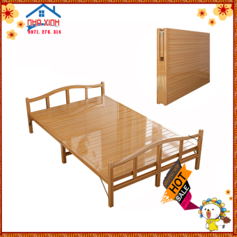 Giường ngủ đơn bằng gỗ tre tự nhiên xếp gọn ép nhiệt siêu chắc chắn, chõng tre gấp gọn thoáng mát đẹp kích thước 80x190cm