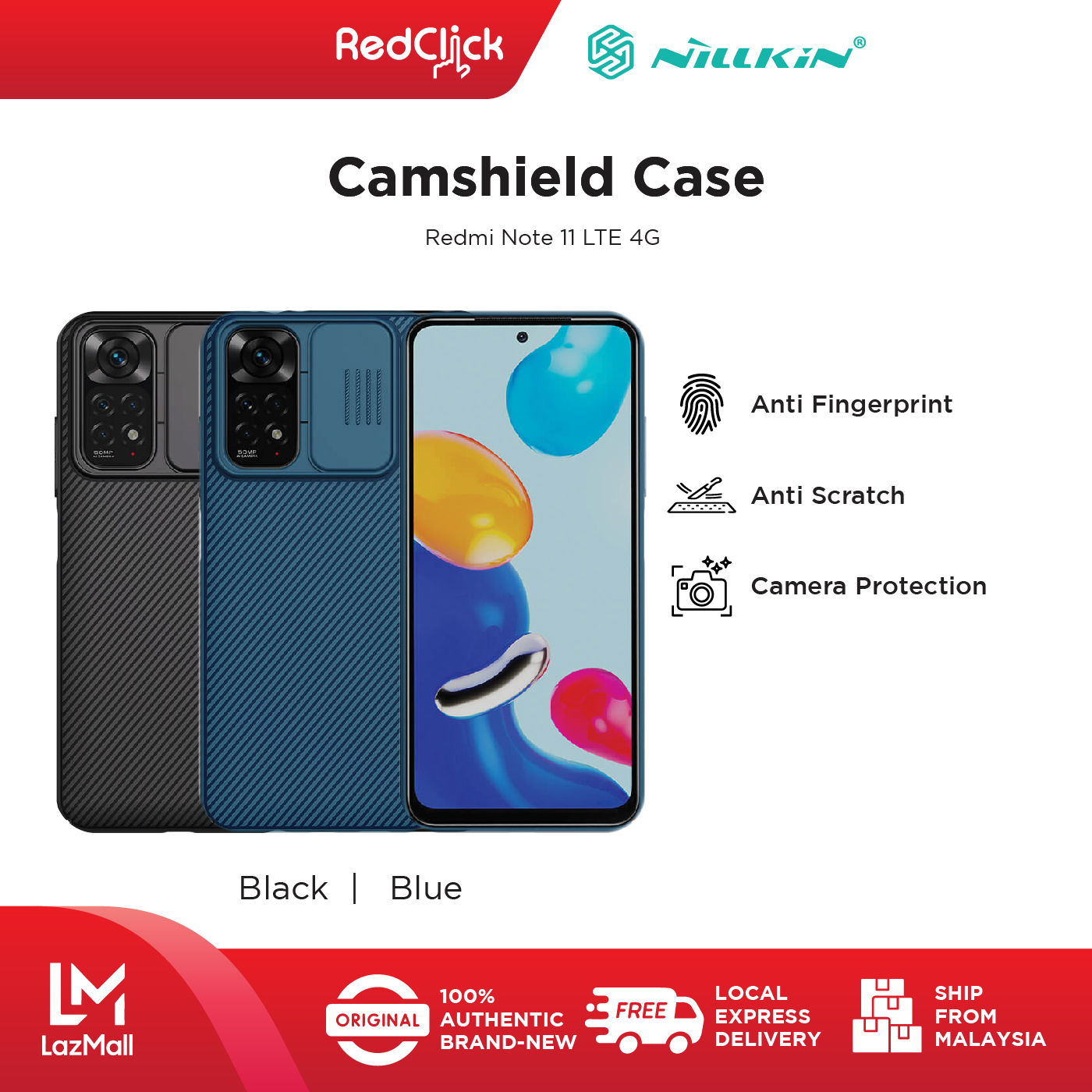 Nillkin Xiaomi Redmi Note 11 4G LTE CamShield Slide Cover For Camera Protection Back Case