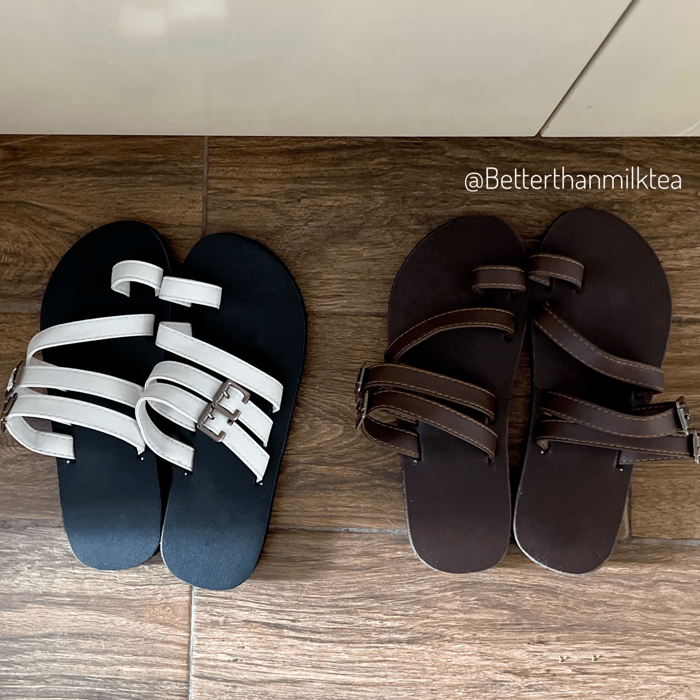 Dép sandals quai ngang phối khoen