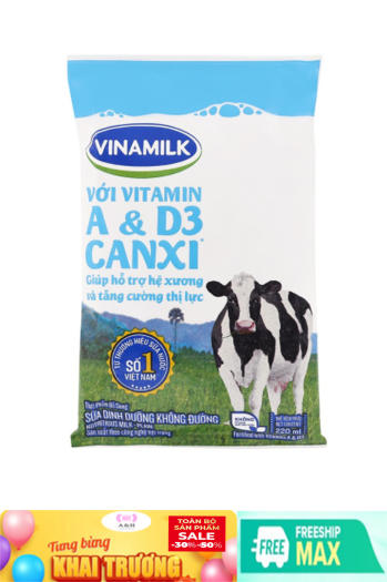 5 BỊCH SỮA TƯƠI KHÔNG ĐƯỜNG ,DATE 2022 (Giá sỉ )