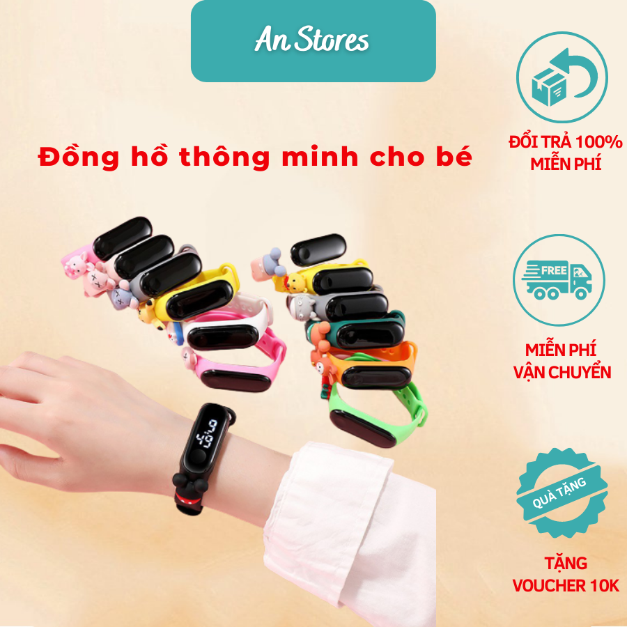 Đồng hồ điện tử thông minh Led trẻ em nhân vật hoạt hình ngộ nghĩnh