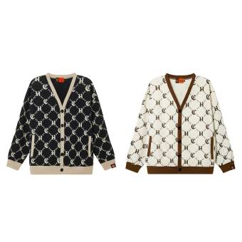 Áo Khoác Cardigan LOGO PATTERN vải chân cua hoạ tiết màu Đen - HIGHCLUB Brand Chính Hãng