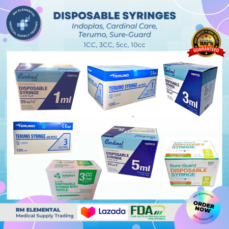 Disposable Syringes - 100 pcs per Box - Various Sizes