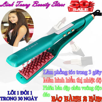 Máy làm tóc - lược điện chải tóc đa năng - máy bấm tóc - máy uốn tóc gợn sóng - máy bấm tóc gợn sóng - máy uốn tóc xoăn sóng lơi - Máy bấm tóc chân vuông